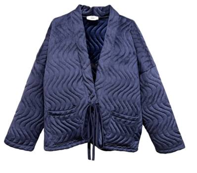 Veste bleue matelassée velour taille unique