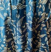 Pantalon large taille unique bleu oiseaux stylisés