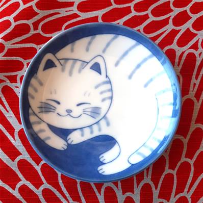 Coupelle japonaise chat bleu 10cm
