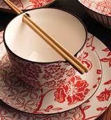 Set de 2 bols à baguettes “Shanghai” – Motifs rouges inspirés d’Asie