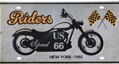 Plaque métal 15x30 vintage MOTO RIDERS 1955.