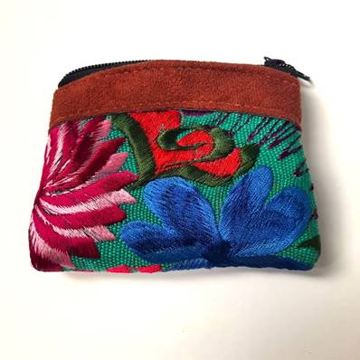 Porte monnaie motifs fleuri 1 Guatémala