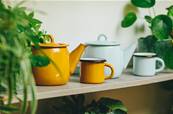 Tasse en émail jaune 0,25l