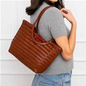 Sac tresse luxe camel