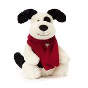 Doudou chien avec charpe rouge Jellycat