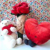 Peluche Jellycat Lapin Cœur Little Red Love Heart Bashful Bunny