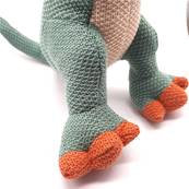 Peluche dinosaure Dilophosaurus à crête orange