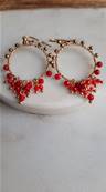 Boucles d'oreilles pampilles Corail vgtal teint