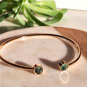 Bracelet jonc fin en acier turquoise afrique