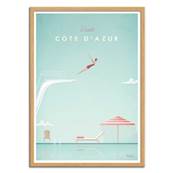 Affiche visit Côte d'Azur France 50x70cm Henry Rivers