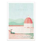 Affiche visit Florence Italie 30x40cm Henry Rivers