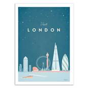 Affiche visit Londres Royaume-Uni 50x70cm Henry Rivers