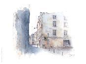Affiche rue Puits Descazeaux Bordeaux 30x40cm Aquarelle27
