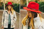 Chapeau laine feutre d'Italie rouge T56