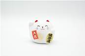 Chat japonais blanc petit Porte-bonheur déco 6cm