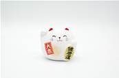 Chat japonais blanc petit Porte-bonheur dco 6cm