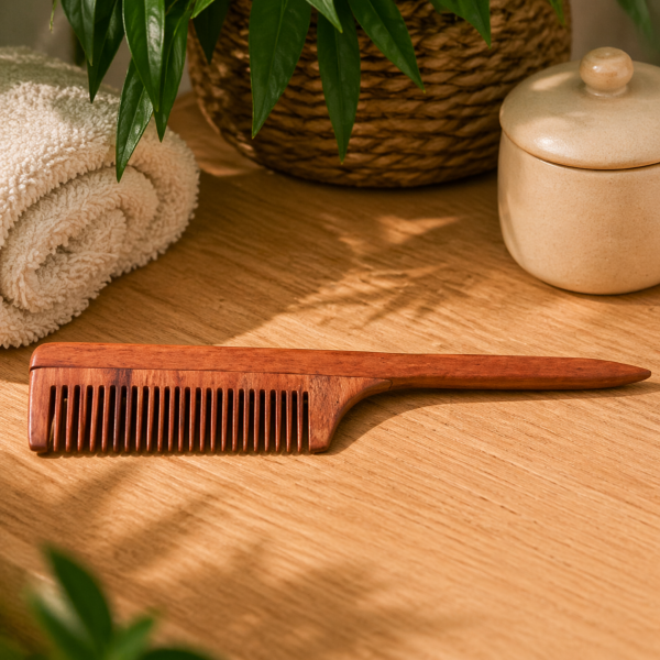 Peigne à cheveux en bois de neem