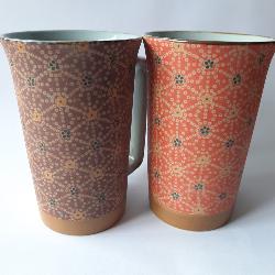Mug japonais Hanashibori rouge mat 8,7X13cm