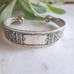 Bracelet Touareg Argent Artisanale – Jonc Ethnique Gravé