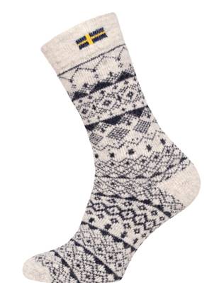 Chaussettes 80% laine flag suede ecru navy 35-38