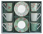 Coffret 6 tasses porcelaine 11cl Roseraie