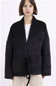 Veste noire matelassée velour taille unique