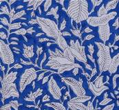 Blouse imprimé bleu artisanale 100% coton