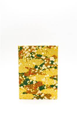 Carnet papier japonais fleurs de cerisier blanche sur fond or 80 pages