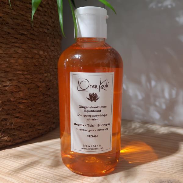 Shampoing ayurvédique Gingembre Citron Stimulant Cheveux normaux à gras 210ml
