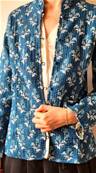 Veste indienne matelassée réversible bleue