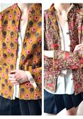 Veste indienne matelassée réversible Safran fleurie