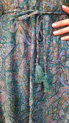 Robe cache cœur longue bleu motifs cachemire