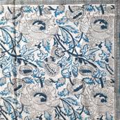 Tenture indienne block print 270x225 cm – Bleu turquoise