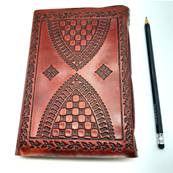 Carnet en cuir 13X19 cm fermeture double crochet