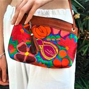 Sac  main motifs fleuris 1 Artisanat du Guatemala