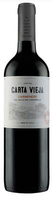 VIN rouge du CHILI CARMENERE CARTA VIEJA 75cl