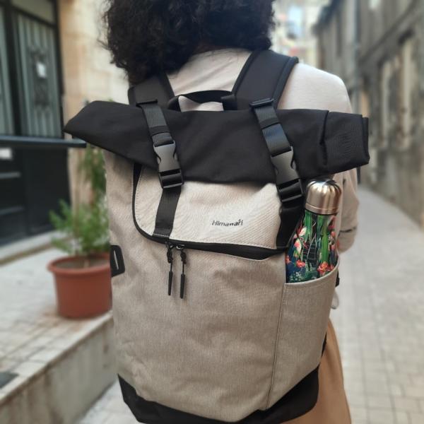 Sac à dos type coursier gris