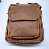 Sac bandoulière homme en cuir de buffle avec poche avant 25X18X95 cm