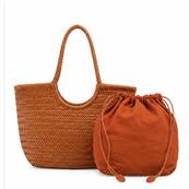 Sac tresse luxe camel