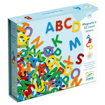 83 lettres en bois - tableau et magnets - Djeco