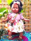 Poupée africaine Sohel, l'élégante aux cheveux de soie 45cm