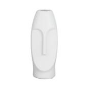 Vase visage stylisé blanc 24 cm