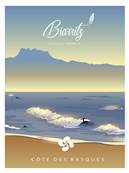 Affiche Biarritz cte basque 50x70cm Plume07