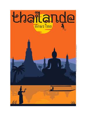 Affiche Thaïlande temple 30x40cm