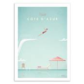 Affiche visit Cte d'Azur France 50x70cm Henry Rivers