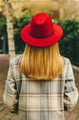 Chapeau laine feutrée d'Italie rouge T56