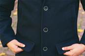 Manteau épais long hiver urbain bleu à capuche