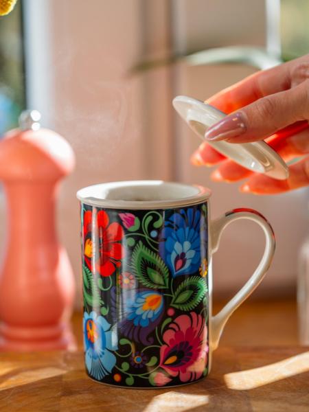 Tisanière noire avec infuseur 280 ml polonaise 