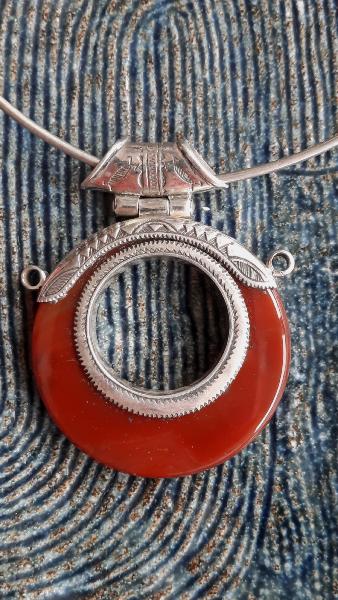 Collier touareg argent Cornaline et argent