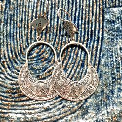 Boucles d'oreilles Touareg  argent lune 43001
